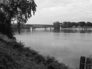 Connecticut River in black and white.