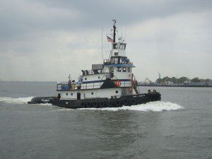 A boat in the water.