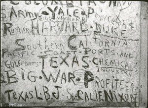 Graffiti on the wall of a building in texas.