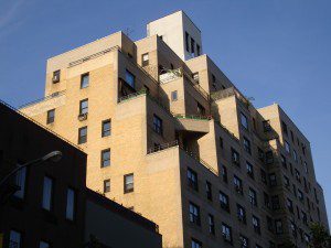 The building is tan.